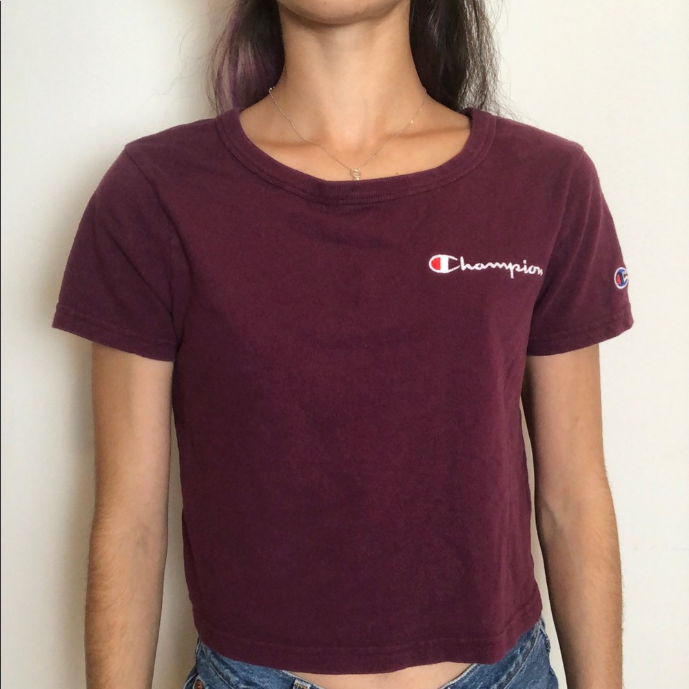 Champion Deep Purple Simple Cropped T-Shirt!